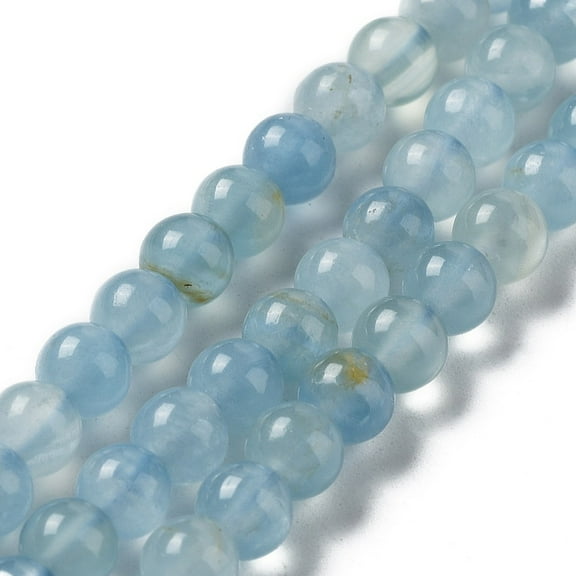 Natural Blue Calcite Beads Strands Round 6mm Hole: 1mm 75pcs/strand 39cm