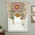 thumbnail image 2 of Vintage Daisy Floral Balloon Curtains for Windows, Bedroom Curtains 54 Inch Length, Spring Flowers Botanical Leaves Rustic Tie Up Curtains Panels Thermal Insulated Bathroom Curtains Window 42"x54", 2 of 8