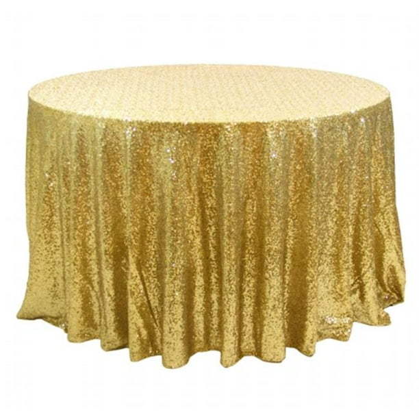 Koyal Wholesale 405000 Sequin Round Tablecloth Gold