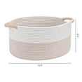 thumbnail image 2 of REGALWOVEN Woven Storage Basket with Handles, Shelf Closet Storage Bin White/Khaki 17*12.5*8.5in, 2 of 6