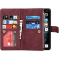 thumbnail image 5 of iPhone 11 Pro Max Phone Case Wallet for Women Men with Credit Card Holder, iPhone 11 Pro Max Crossbody Case with Strap Shoulder Lanyard, Zipper Pocket PU Leather Cases,6.7 Inch Burgundy, 5 of 16