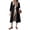 Black, variant on Women Casual Long Trench Coat Solid Color Windproof Overcoat Fashion Jacket