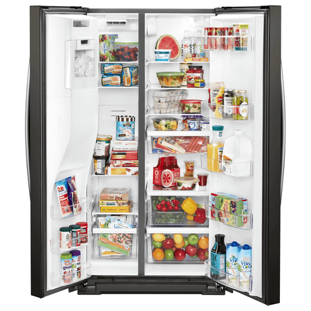 Whirlpool - 20.6 Cu. Ft. Side-by-Side Counter-Depth Refrigerator - Black Stainless Steel