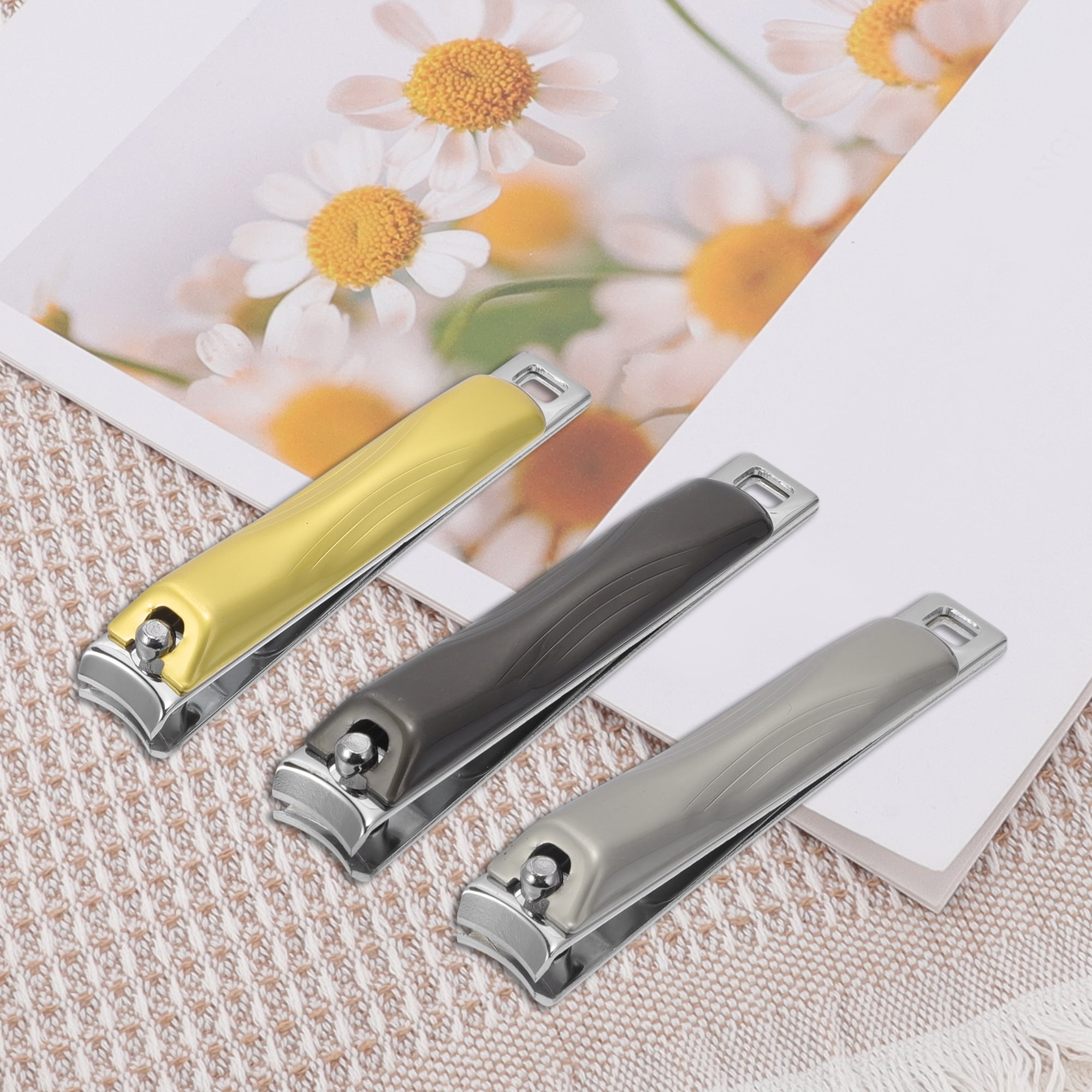 Unique Bargains Durable Water Ripple Nail Clippers 1 Pc Champagne