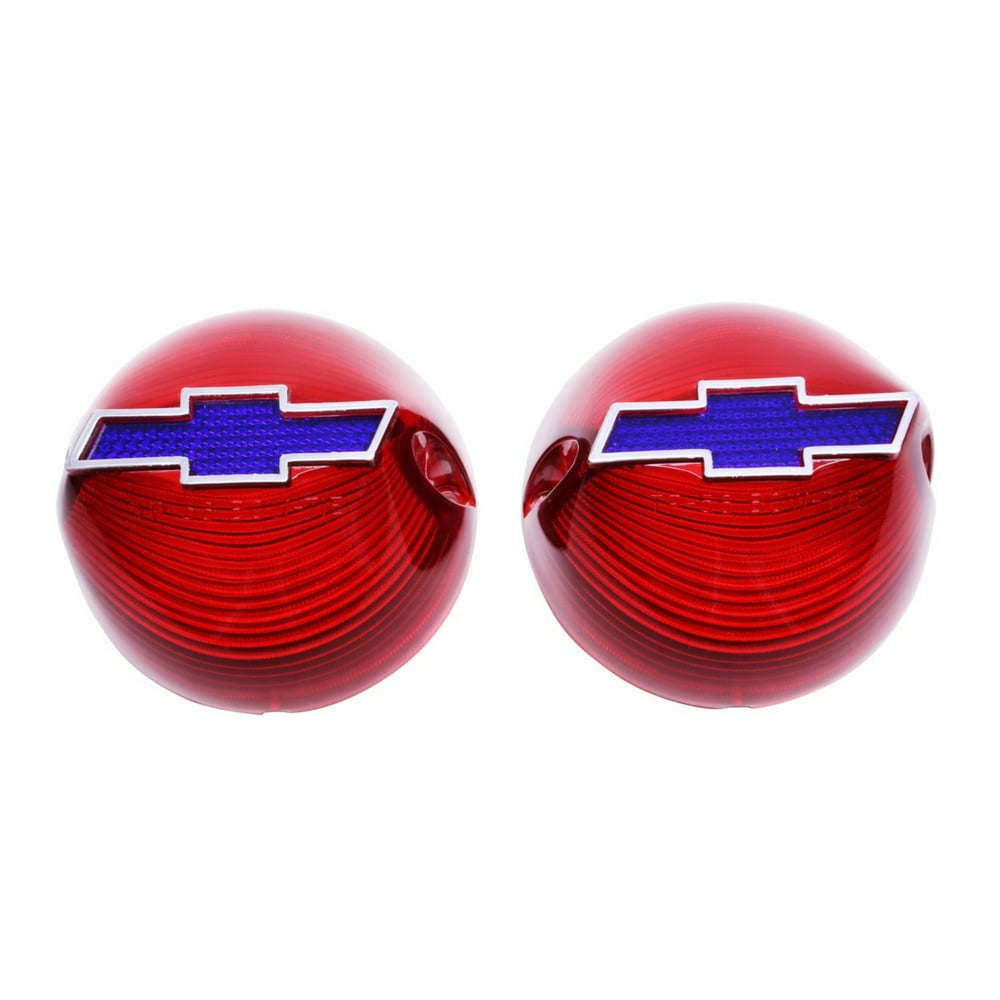 1956 FullSize Chevrolet Red Tail Light Lens with Blue Bowtie and