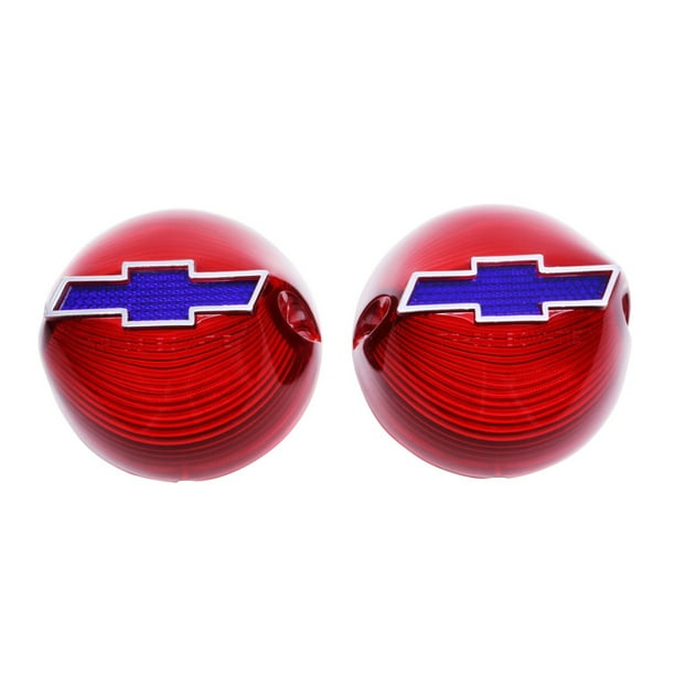 1956 FullSize Chevrolet Red Tail Light Lens with Blue Bowtie and