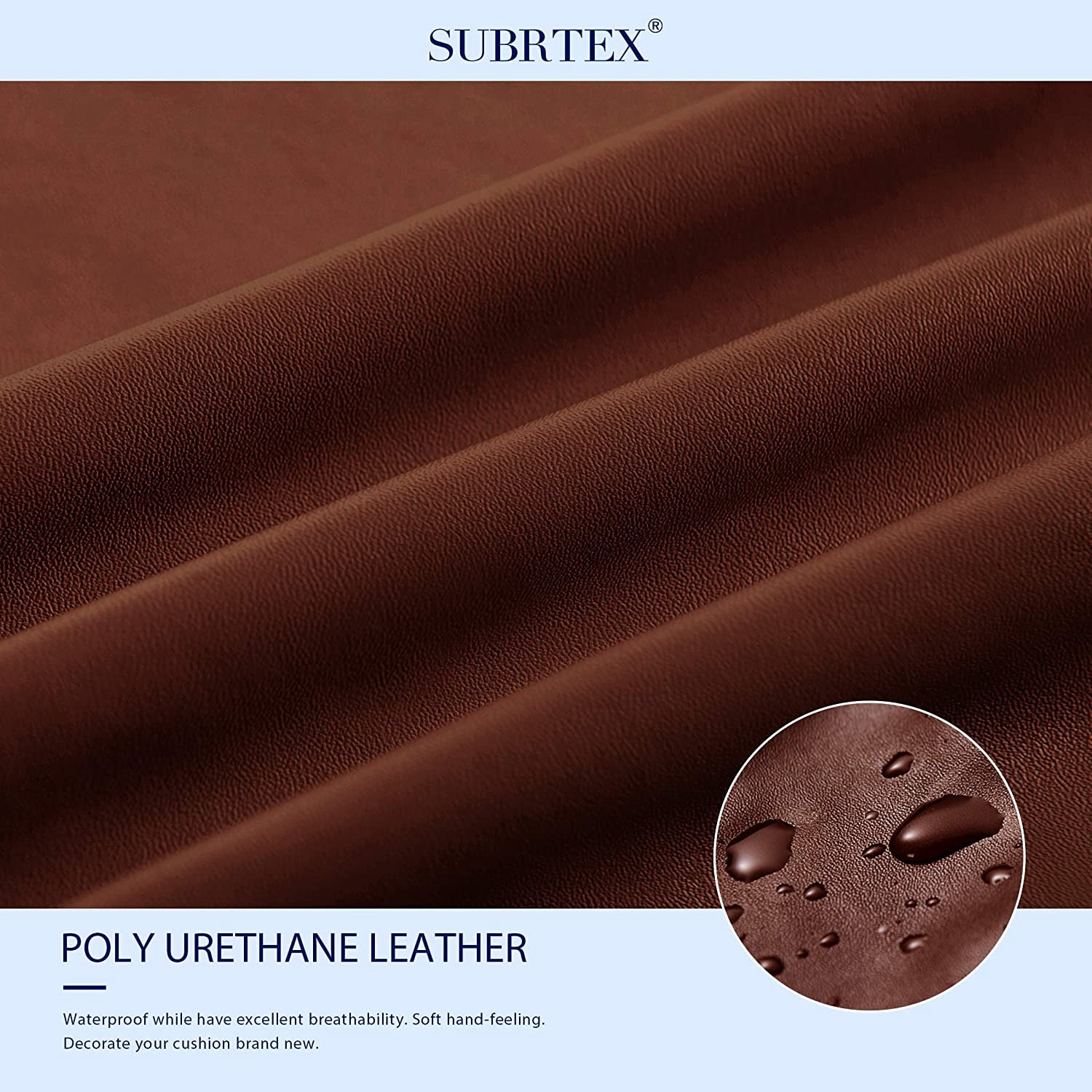 Subrtex Stretch PU Leather Sofa Seat Covers Couch Cushion Cover Waterproof Furniture Protector (Loveseat, Brick Red)