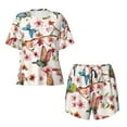 thumbnail image 4 of Picia Watercolor Floral With Butterflies Pajamas Sets for Women Soft Short-Sleeved Pjs with Lounge Shorts Two Piece Sleepwear-, 4 of 9