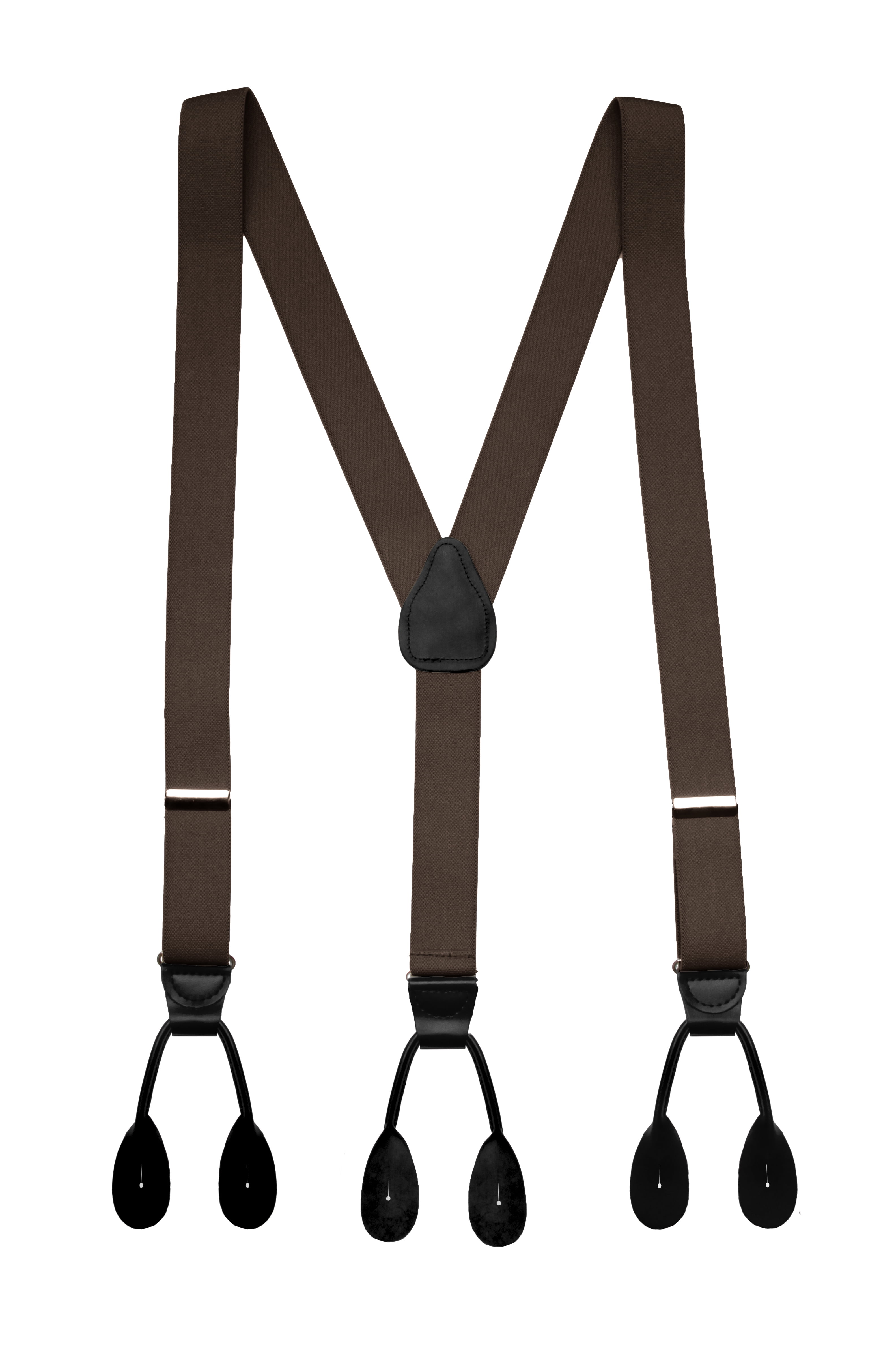 Y back with Leather Button End and Strap Mens Elastic Adjustable Braces Suspenders 