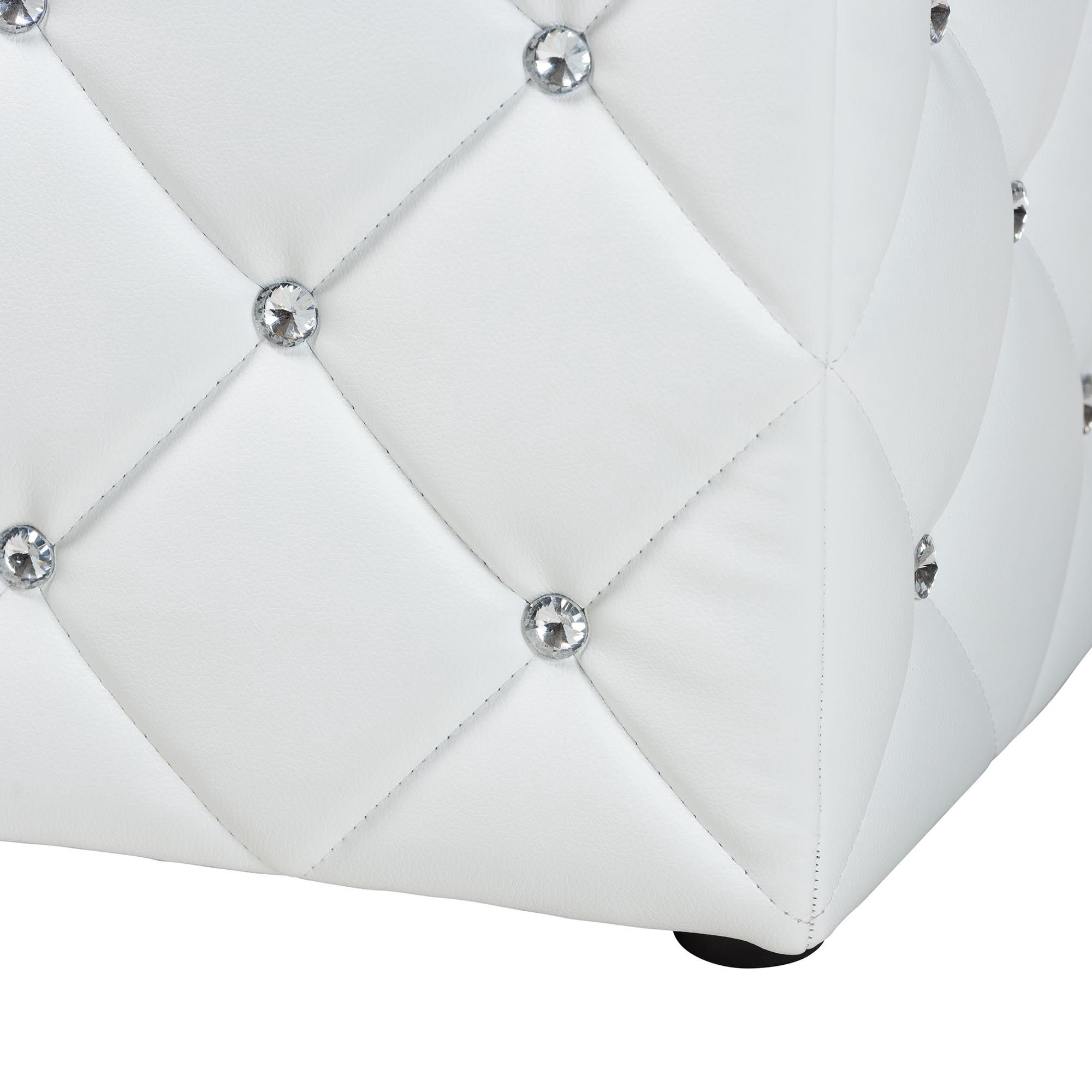 Baxton Studio Stacey Modern and Contemporary White Faux Leather Upholstered Ottoman
