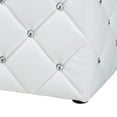 thumbnail image 4 of Baxton Studio Stacey Modern and Contemporary White Faux Leather Upholstered Ottoman, 4 of 7