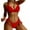 Red, variant on WREESH Womens Two Piece Swimsuit Halter Bikini Set High Cut Bikini Fashion Solid Bikini Push-Up Padded Swimsuit Set Beach Bathing Suit Olive Green