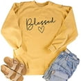 thumbnail image 5 of ALLTB Blessed Sweatshirt for Women Letter Print Lightweight Thanksgiving Pullover Tops Blouse, L, 5 of 8