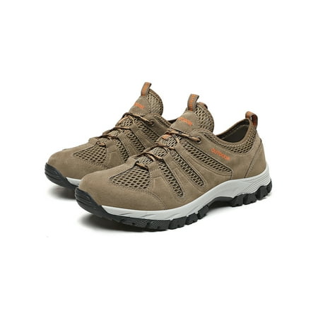 

Woobling Mens Hiking Shoe Breathable Walking Shoes Sport Sneakers Camping Trekking Sneaker Non-Slip Comfort Athletic Khaki 8.5