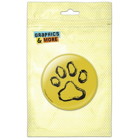 

Paw Print Dog Cat Pet on Yellow Refrigerator Button Magnet