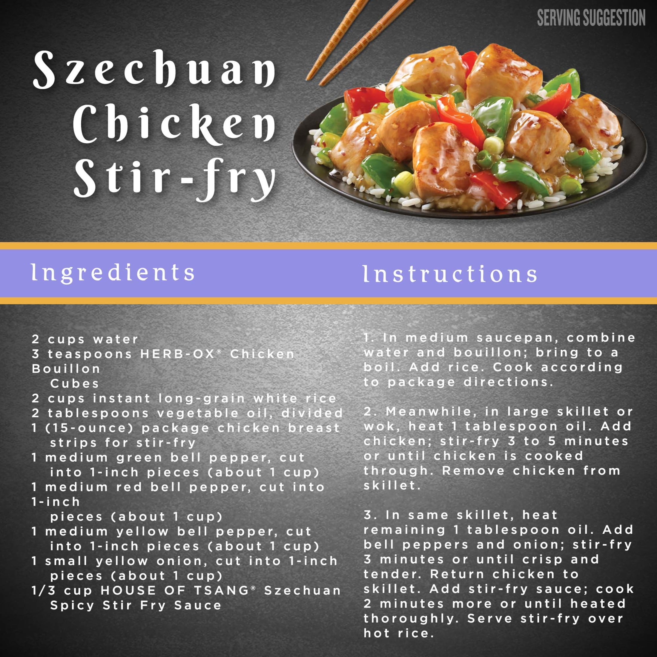 (3 pack) HOUSE OF TSANG Spicy Szechuan Stir-Fry Sauce, Shelf Stable, 11.5 oz Glass Bottle
