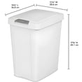 thumbnail image 3 of 7.5-gallon white trash can with push-open lid: Ideal for use as an office trash can, under-sink trash can, or a covered trash can in the kitchen, bathroom, or utility room, 3 of 7