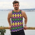 thumbnail image 6 of Logiee Mardi Gras4 Print Men's Workout Tank Top,Quick Dry Workout Tank Top,Gym Muscle Tee,Fitness Bodybuilding Sleeveless T Shirt-Large, 6 of 7