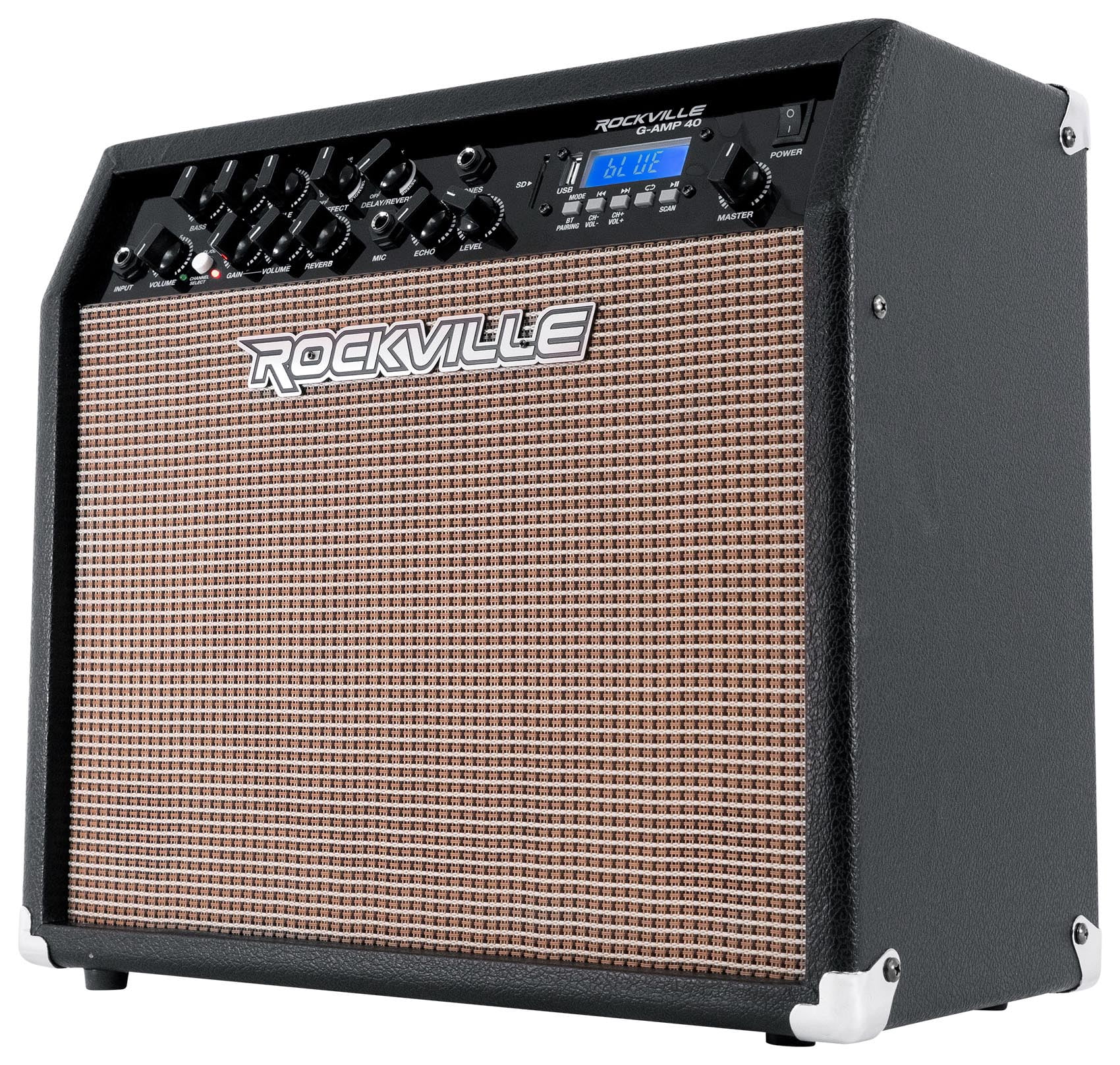 Rockville G-AMP 40 Guitar Combo Amplifier Amp Bluetooth/Mic In/USB/Footswitch