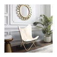 thumbnail image 4 of Design Living L31'' Gold Stainless Steel Chair with Grey and White Hairline Leather, 4 of 4