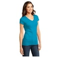thumbnail image 4 of District Women's Short Sleeve Juniors Very Important V-Neck T-Shirt Light Turquoise Small, 4 of 4