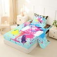 thumbnail image 2 of Castle Fairy Baseball Print Twin Sheets 3pcs, Ice Cream Sundae Pattern Bedding, Pink Blue,1 Fitted Sheet, 1 Flat Sheet and 1 Pillowcase, 2 of 6