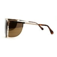 thumbnail image 4 of Mens Futuristic Robotic Racer Metal Side Visor Sunglasses Gold Brown, 4 of 4