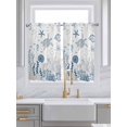 thumbnail image 2 of Kitchen Curtains 54 Inches length, Blue Coastal Window Treatment Curtain Drapes, Summer Beach Turtle Coral Starfish Jellyfish Thermal Insulated Drapes for Basement Hotel RV, 42"x54", 2 Panels, 2 of 7