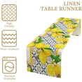 thumbnail image 4 of Italy Blue Tiles Table Runner, Italian Lemons Summer Table Runner for Dinning Room Farmhouse Dinner Runner Home Kitchen Dresser Decor for Party Holiday 13"x70", 4 of 6