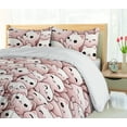 thumbnail image 3 of Ambesonne Cat Duvet Cover Set, Funny Pastel Kawaii Kittens, Queen, Blush Pale Rose, 3 of 4