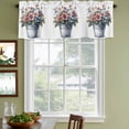 thumbnail image 3 of Spring Blooms Botanical Curtain Valances for Windows, Kitchen Valance Window Treatments Panel 2 Pack, Summer Daisy Green Leaf Rod Pocket Short Curtains for Bathroom Bedroom 54 x 18 Inch, 3 of 8