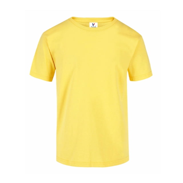 Playera Peso Completo de Cuello Redondo y Manga Corta, Unisex para Jóvenes, Color Canario, 100% Algodón, Talla Extra Chica Yazbek J0300