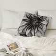 thumbnail image 3 of ZICANCN Flower Drawn Black Ink Creative Throw Pillow Covers, Bed Couch Sofa Knit Decorative Pillow Covers for Living Room Farmhouse, 22"x22", 3 of 8