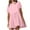 Pink, variant on Women's Pullover Sweatshirt Dress Short Sleeve Loose Flowy Pleated Summer Mini Dress