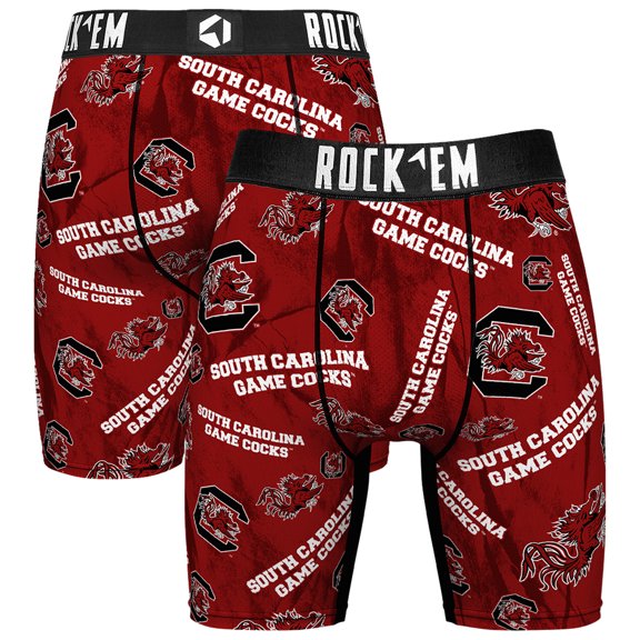 Men's Rock Em Socks Garnet South Carolina Gamecocks All Over Logo Boxer Briefs