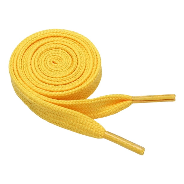 Sonducket 1 par de cordones de zapatos planos, zapatillas de deporte, cordones anchos, zapatos de lona deportivos, botas, cordones reutilizables, Accesorios de calzado Amarillo 0.5 m