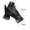 thumbnail image 7 of dianhelloya 1 Pair Men Women Winter Faux Leather Motorcycle Gloves Non-slip Palm Motorbike Gloves Waterproof Thickened Plush Lining Cycling Mittens Black, 7 of 7