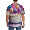 thumbnail image 6 of Picia Colorful Balloon Cake Celebration Men's Linen Shirts Short Sleeve Cuban Beach Shirts Casual Shirts Button Down Shirt for Men Beach Summer Wedding Shirt-3X-Large, 6 of 7
