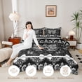thumbnail image 3 of Manfei Lovely Letter A Twin Comforter Sets,Vintage Damask Bedding Set,Black,Black Reversible,2 Pieces,1 Comforter and 1 Pillowcase, 3 of 7