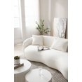 thumbnail image 2 of Mid Century Modern Boucle Curved Sofa - 4-Seat, Off-white, 2 of 11