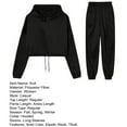 thumbnail image 7 of 2 Pcs/Set Women Top Pants Set Hooded Long Sleeve Drawstring Hem Hoodie Stretchy High Waist Ankle-banded Trousers Sport Fitness Tracksuit, 7 of 7