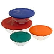 مجموعة وعاء خلط أساسيات ذكية من Pyrex مكونة من 8 قطع مع أغطية متنوعة