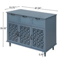 thumbnail image 3 of American Sideboard Buffet Cabinet,Storage Cabinet with 3 Doors and 3 Drawers,Console Table for Bedroom,Living Room,Study,Blue, 3 of 7