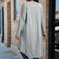 thumbnail image 2 of Jalioing Women's Long Sleeve Tunic Tops Round Neck Irregular Mid-Length Shirts Fashion Loose Blouses Outfits, 2 of 7