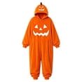 thumbnail image 4 of BOOMNY Halloween Toddler Girls Flannel Romper Hallowmas Pumpkin Face Graphic Long Sleeve Jumpsuits for Kids Soft Warm One Piece Fuzzy Rompers, 4 of 4