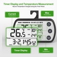 thumbnail image 2 of Digital Refrigerator Thermometer 2 Pack,Waterproof Fridge Thermometer, Max/Min Record Function,Timer Function Black, 2 of 6