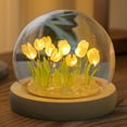 thumbnail image 6 of Artificial Tulip Flower Night Light Led Bedside Lamp Christmas Gifts Lamp Decorations (Yellow), 6 of 10