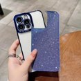 thumbnail image 3 of Compatible for iPhone 14 Pro Max Luxury Glitter Plating Clear Case, Cute Bling Sparkly Shiny Case for Women Girls Soft TPU Shockproof Camera Protective Back Cover Electroplated Case - Blue, 3 of 11