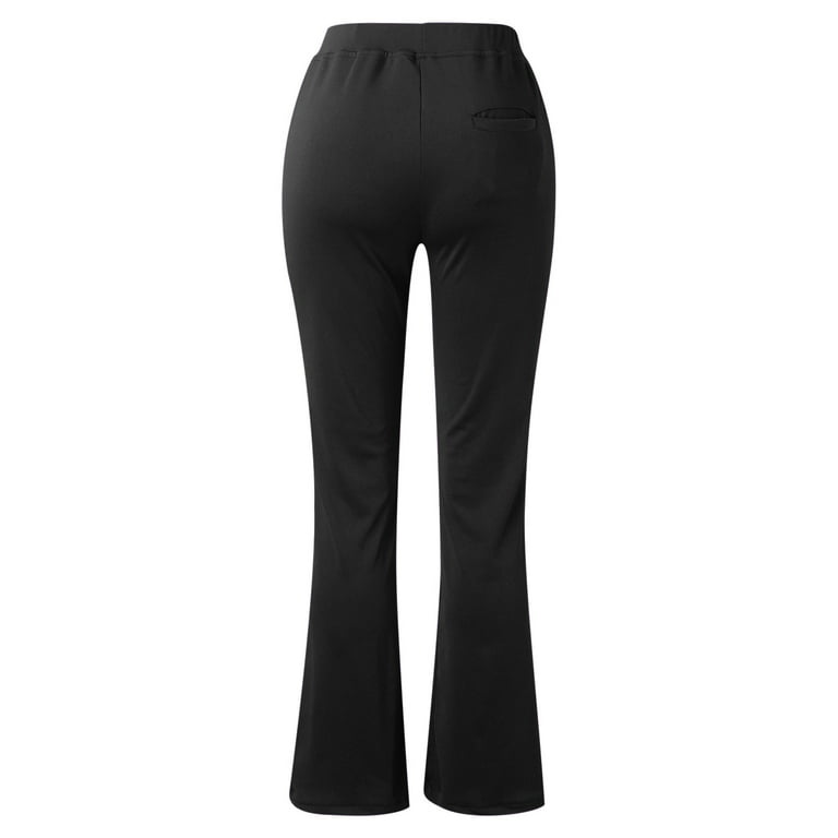 XFLWAM Women's Yoga Dress Pants Stretchy Work Slacks Business Casual  Straight Leg/Bootcut Pull on Trousers with Pockets