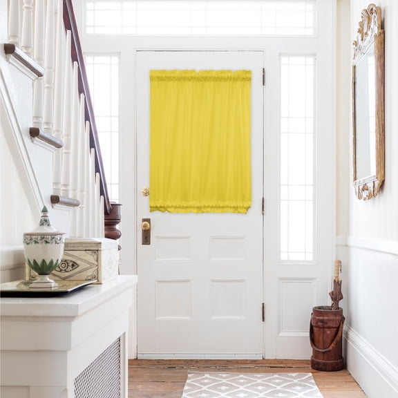 Yellow Door Curtains for Door Window, French Sidelight Front Back Door Curtains With Tieback, Pure Yellow Kitchen Rod Pocket Drapes Panel, 54"x40"
